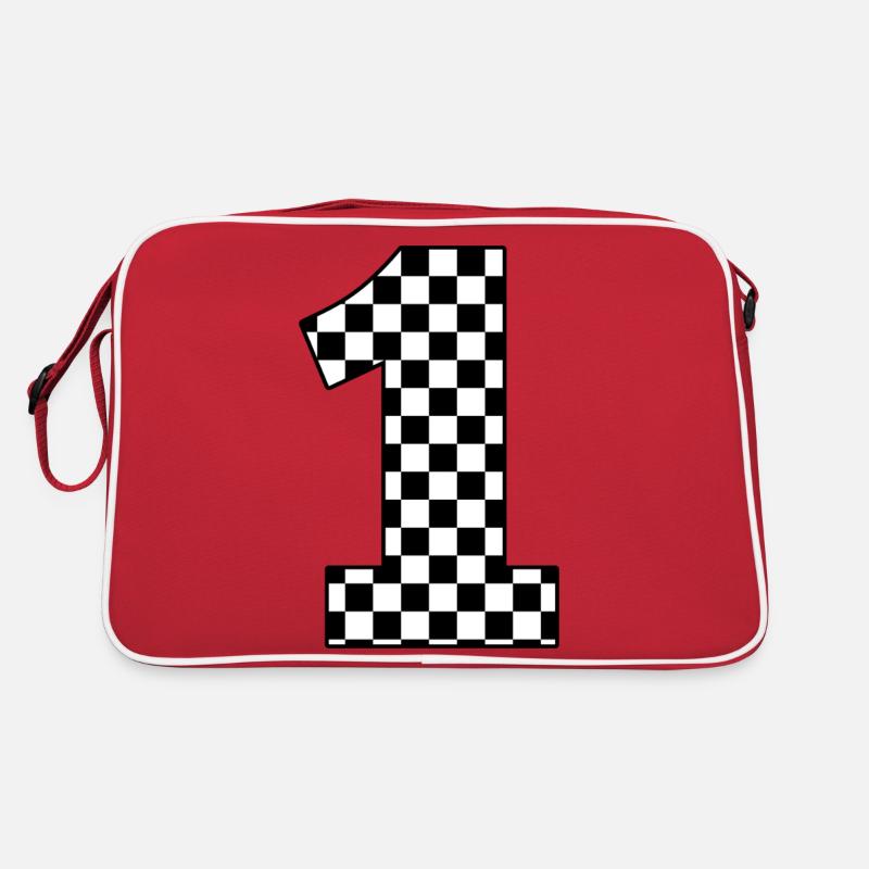 Nummer 1 kariert Retro Tasche