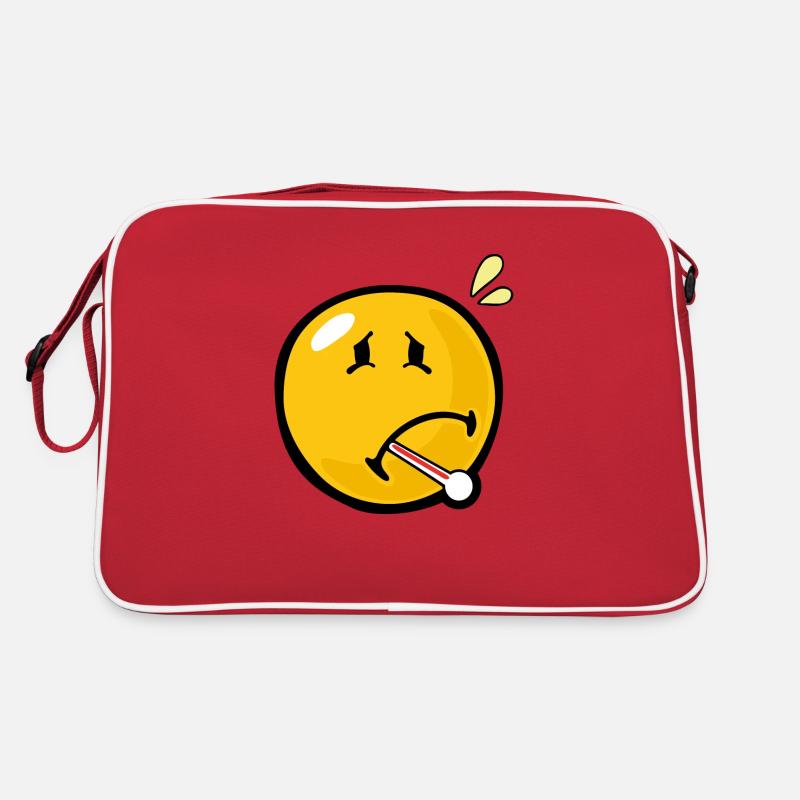 Smiley Unwell - Retro Tasche - Rot/Weiß