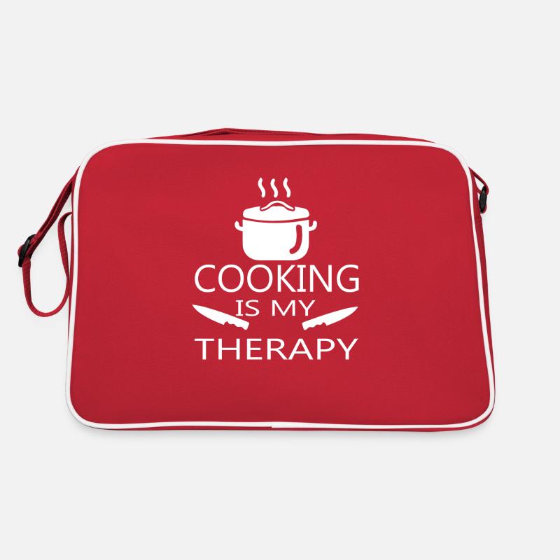 Cuisiner cuisiner Kitchen de la nourriture - Sac Retro - rouge/blanc