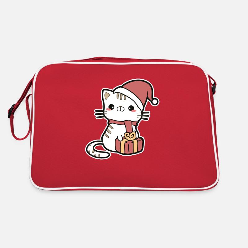 Katze Weihnachten Retro Tasche