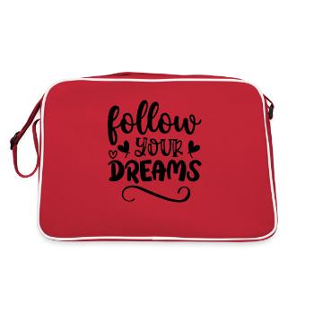 Follow your dreams - citation positive - Sac Retro - rouge/blanc - Dos