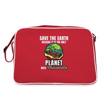 Save the Earth, chocolate! - Retro Bag - red/white - Back