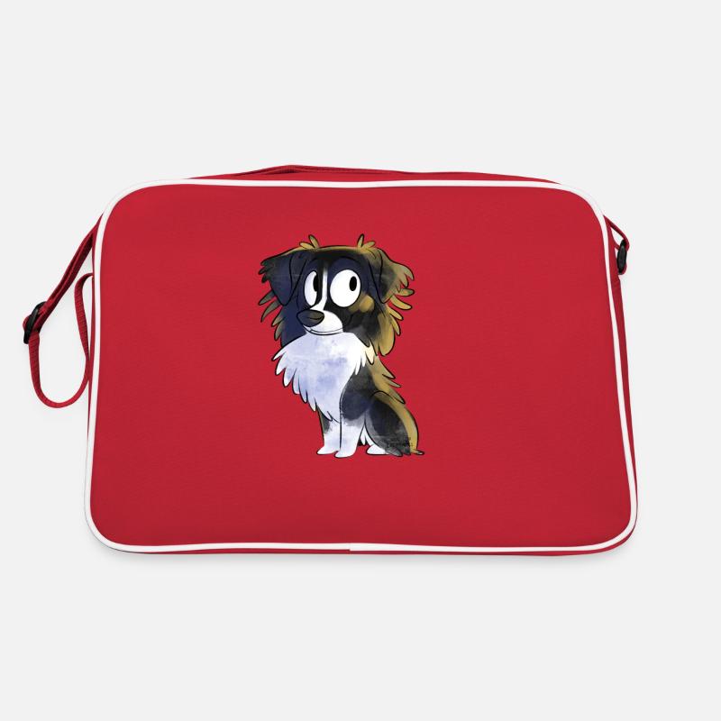 Chibi Australian Shepherd - Schwarz Retro Tasche