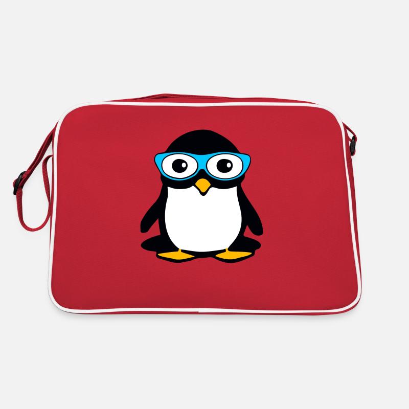 Pingouin aux lunettes bleues Sac Retro