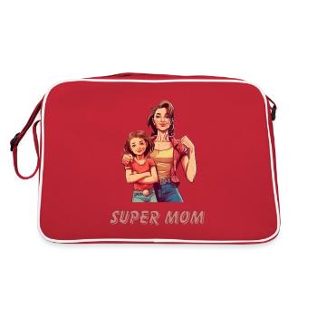 Super Mom - Retro Tasche - Rot/Weiß - Hinten