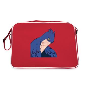 Shoebill Bird Ornithologist Forest I Gift - Retro Bag - red/white - Back