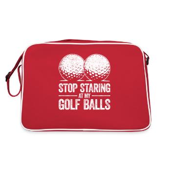 S’il vous plaît, ne regardez pas mes balles de golf - Sac Retro - rouge/blanc - Dos
