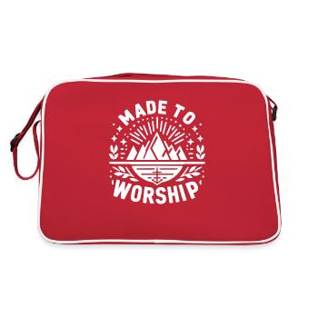 Gemacht für die Anbetung - Retro Tasche - Rot/Weiß - Hinten