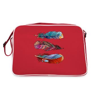 Feder - Retro Tasche - Rot/Weiß - Hinten