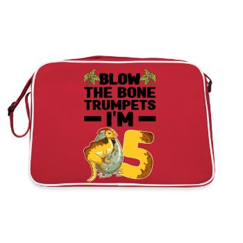 Dinosaur Children - Retro Bag - red/white - Back
