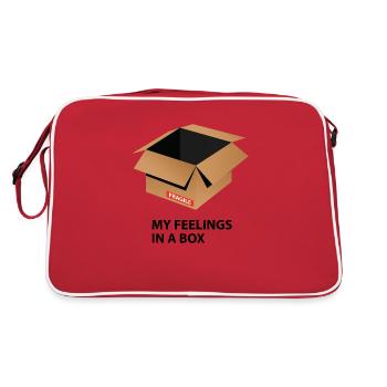 My feelings in a box quote gift - Retro Bag - red/white - Back
