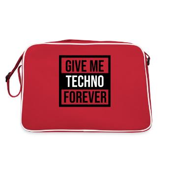 Donnez-moi de la techno pour toujours - Sac Retro - rouge/blanc - Dos