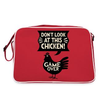 Dont look at this chicken Witziges Game - Retro Bag - red/white - Back