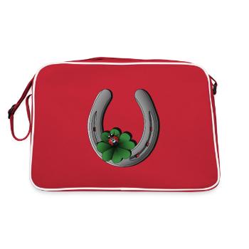 Hufeisen - Retro Tasche - Rot/Weiß - Hinten