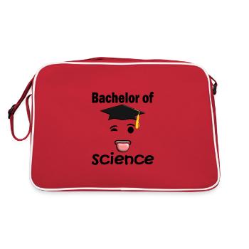 Bachelor Of Science. Graduate Sticks Out His - Retro Bag - red/white - Back