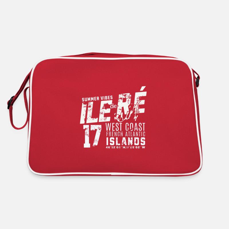 Ile de Ré Westküste Atlantik - Retro Tasche - Rot/Weiß