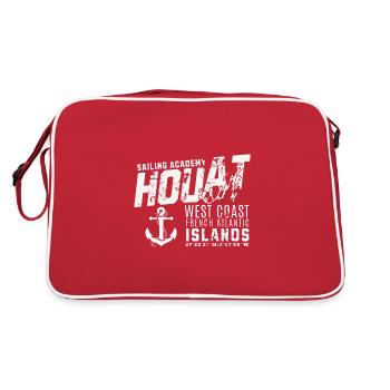 Segelakademie Ile d Houat - Retro Tasche - Rot/Weiß - Hinten