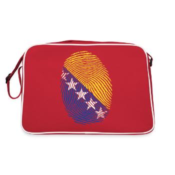 Bosnia Bosnian Bosnian Brate fingerprint - Retro Bag - red/white - Back
