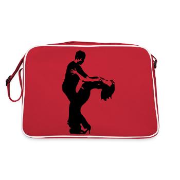 brazilian zouk dancing couple - cambre - Retro Bag - red/white - Back
