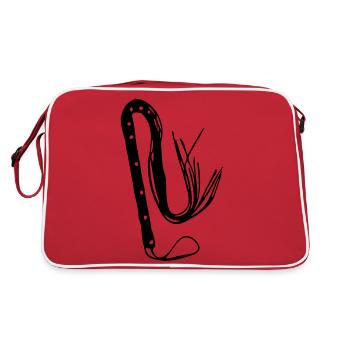 Whip - Cat-o-Nine - Peitsche - Flogger - Retro Tasche - Rot/Weiß - Hinten
