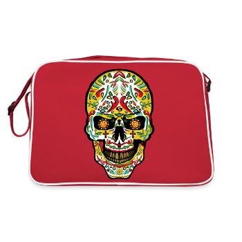 tete de mort mexicaine crane mexicain - Sac Retro - rouge/blanc - Dos
