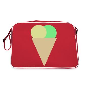 Eis in der Waffel - Retro Tasche - Rot/Weiß - Hinten