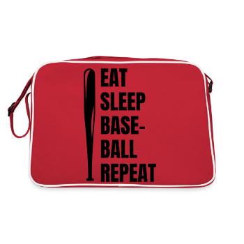 Baseball Baseballteam Baseballer Baseballspieler - Retro Tasche - Rot/Weiß - Hinten