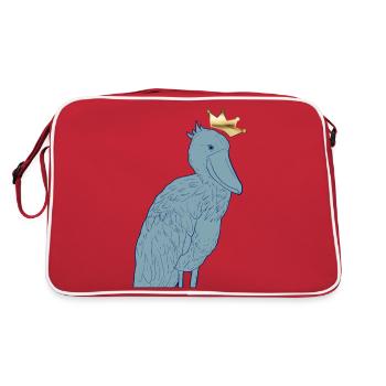 Shoebill Bird Ornithologist Forest I Gift - Retro Bag - red/white - Back