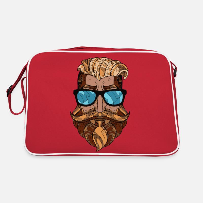 Hipster - Vibes: Stilvoller Trendsetter - Retro Tasche - Rot/Weiß