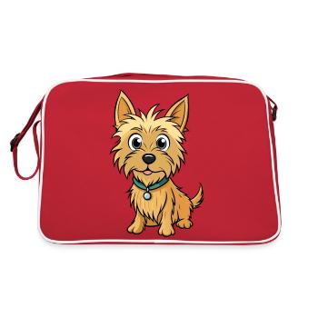 Curieux Cairn Terrier Art numérique - Sac Retro - rouge/blanc - Dos