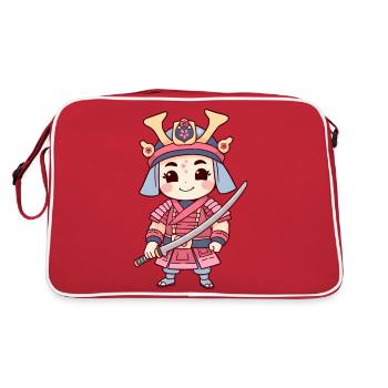 Un jeune guerrier samouraï prêt pour le combat - Sac Retro - rouge/blanc - Dos