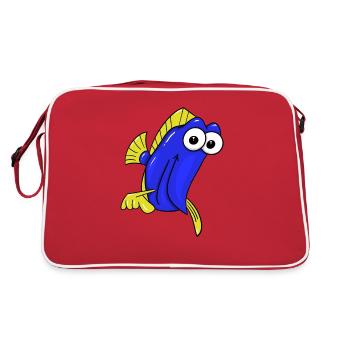 Poisson bleu et jaune - Sac Retro - rouge/blanc - Dos