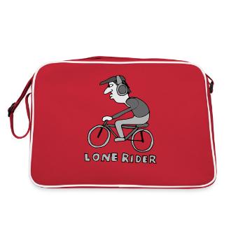 Lone Rider - Retro Tasche - Rot/Weiß - Hinten