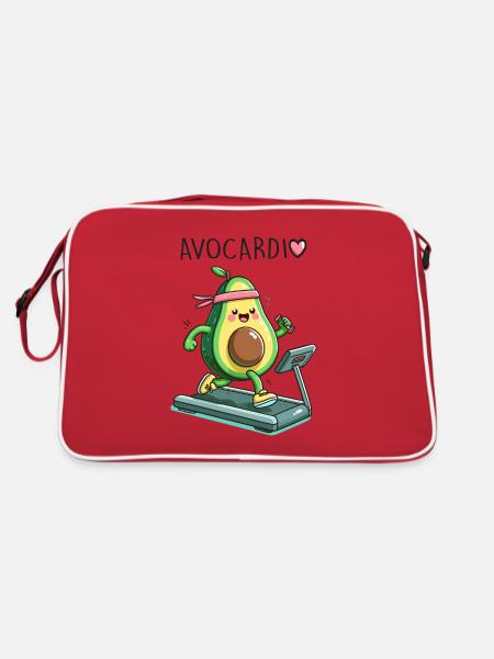 Avocardio - Retro Tasche - Rot/Weiß - Hinten