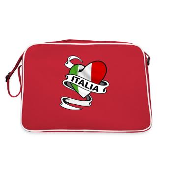 italien herz - Retro Tasche - Rot/Weiß - Hinten