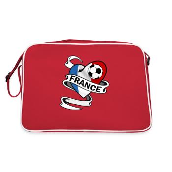 France Football tricolor heart - Retro Bag - red/white - Back