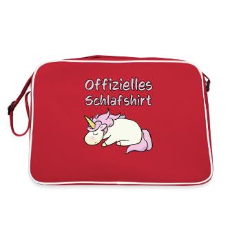 Sleeping Unicorn Lazy Lazy Lazing Sleep Shirt - Retro Bag - red/white - Back