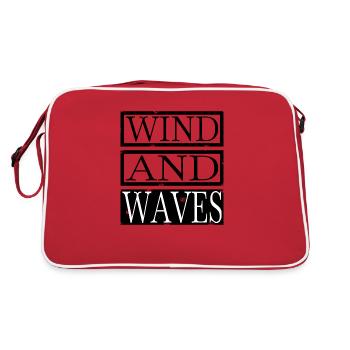 Cadeau Geek Cours de planche à voile Vent et vagues - Sac Retro - rouge/blanc - Dos