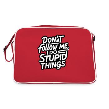 Ne me suivez pas, je fais des choses stupides blanches - Sac Retro - rouge/blanc - Dos