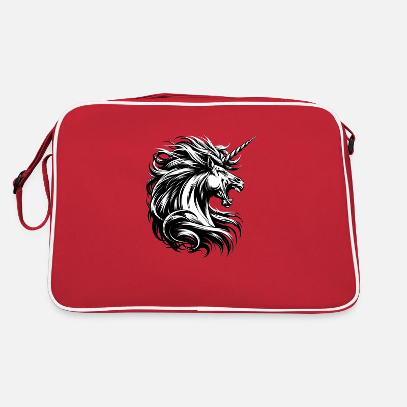 Brüllendes Einhorn Retro Tasche