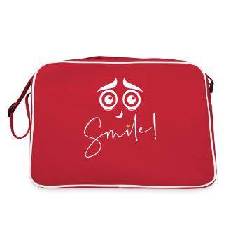 Smile - please smile - Retro Bag - red/white - Back
