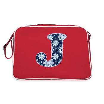 Lettre J Flocons de neige - Sac Retro - rouge/blanc - Dos