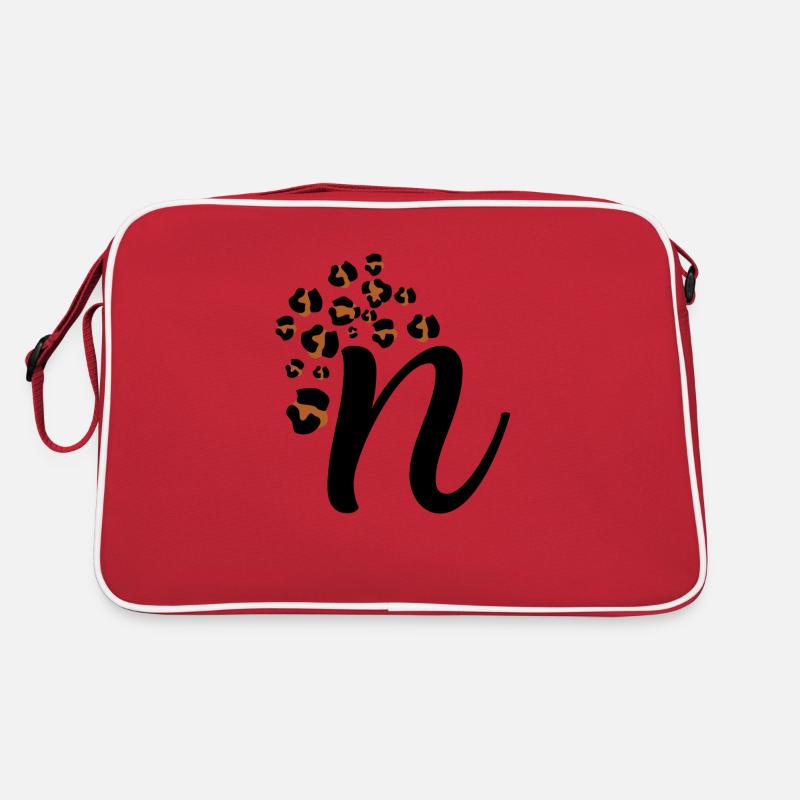 Letter n leopard pattern Retro Bag