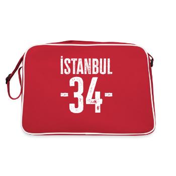 Stolze Türken aus İstanbul – Zahl 34 - Retro Tasche - Rot/Weiß - Hinten