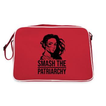 smash the patriarchy - Retro Tasche - Rot/Weiß - Hinten