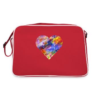 Ich liebe Farbe - Retro Tasche - Rot/Weiß - Hinten