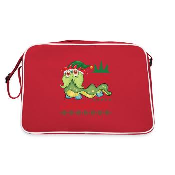 Frohe Weihnachten und besinnliches Heilig Abend - Retro Tasche - Rot/Weiß - Hinten