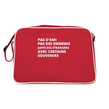 Pas d'ami pas des ennemis juste des étrangers - Sac Retro - rouge/blanc - Dos