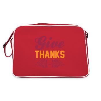 give thanks - Retro Tasche - Rot/Weiß - Hinten