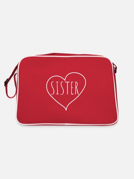 Sister heart - Retro Bag - red/white - Back